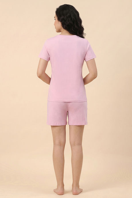 Zivame Farm Lore Knit Cotton Short Set - Winsome Orchid — image 4